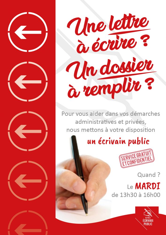 Une permanence d'écrivain public pour réaliser une démarche pour toutes et  tous.